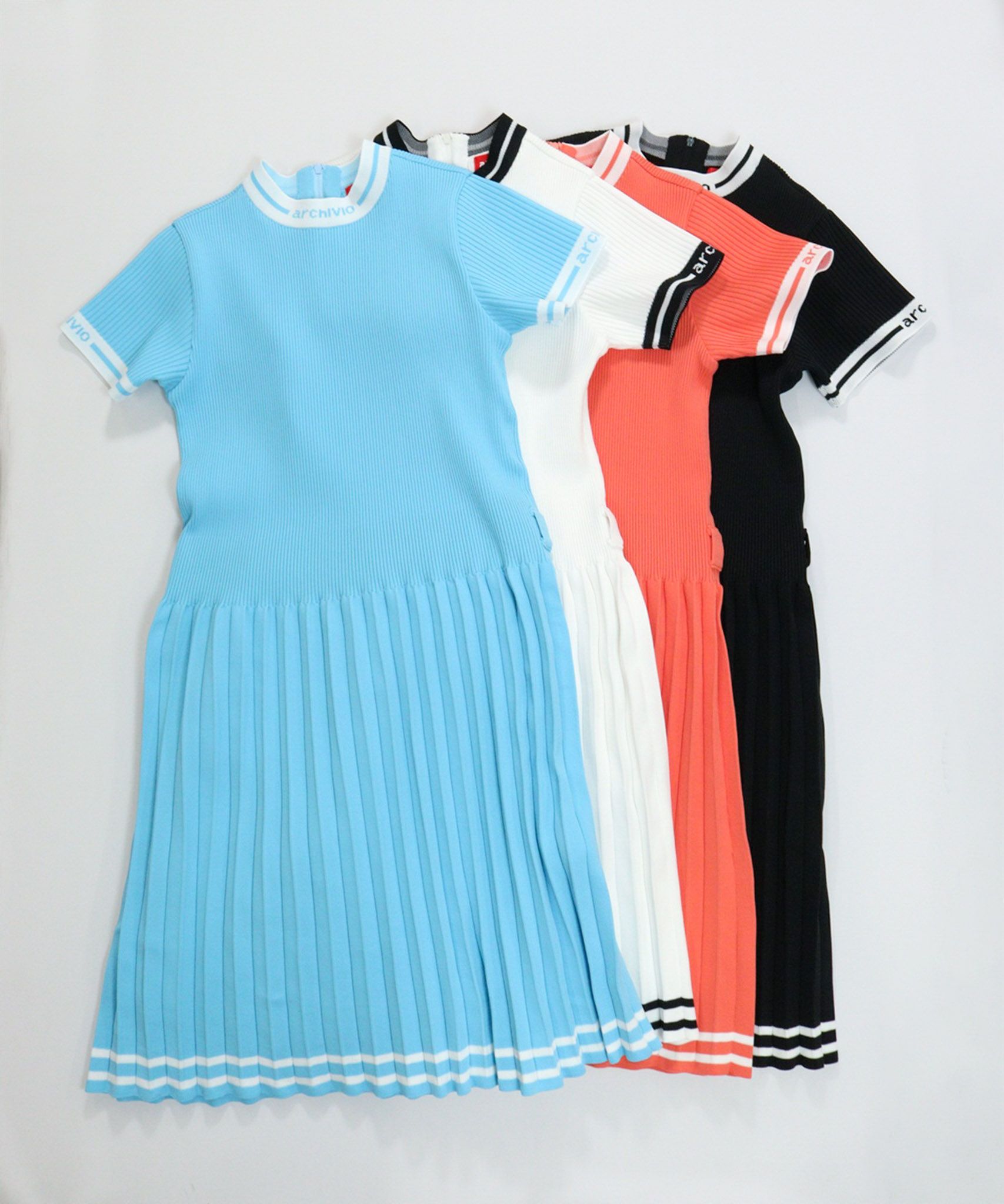 リブプリーツ切替ワンピース|アルチビオ - ゴルフウェアや婦人服通販