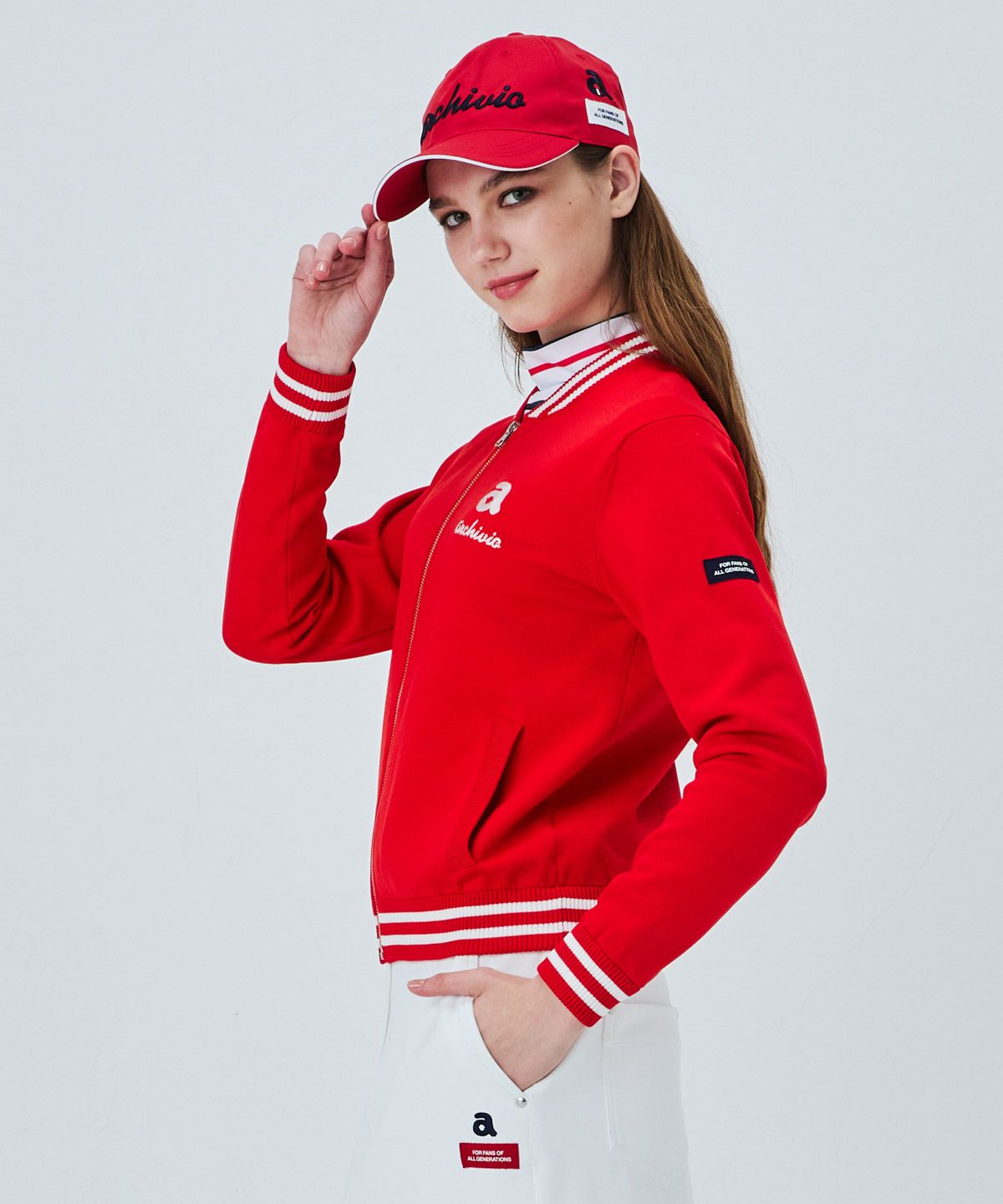 バック刺繍ニットブルゾン|アルチビオ - ゴルフウェアや婦人服通販