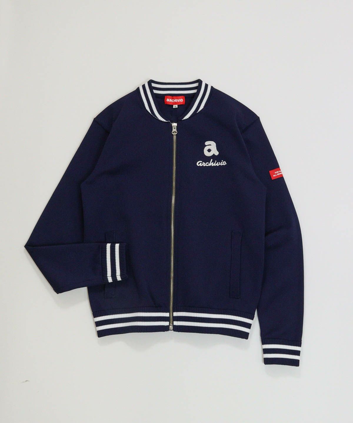 バック刺繍ニットブルゾン|アルチビオ - ゴルフウェアや婦人服通販