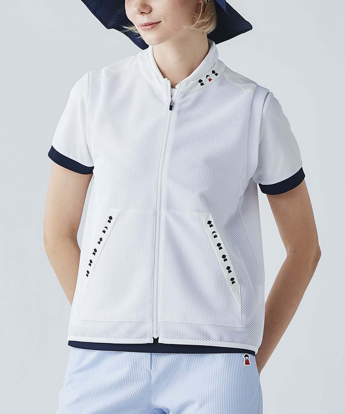 トリコットメッシュ速乾ジップベスト|ピッコーネクラブ - ゴルフウェア