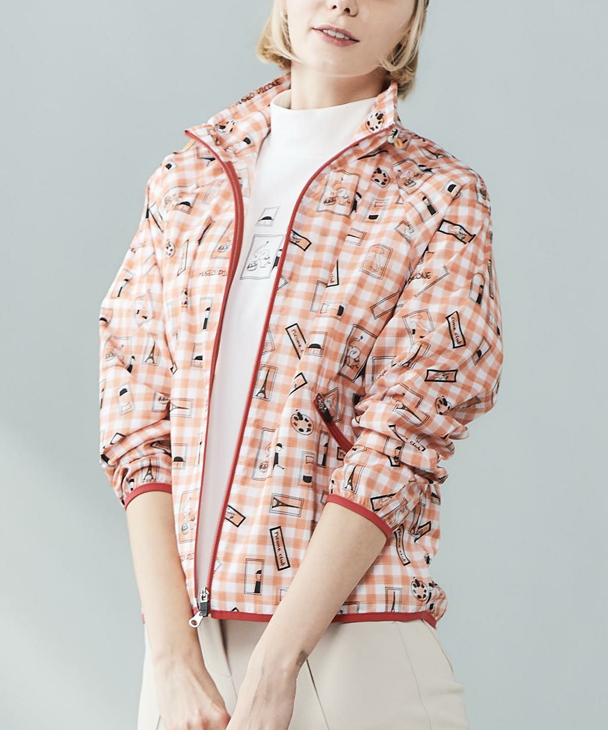 【極美品】　ピッコーネクラブ　ギンガムチェックジップアップ中綿ジャケットベスト ピッコーネクラブ ベスト - 30代・40代・50代・60代からのゴルフウェア