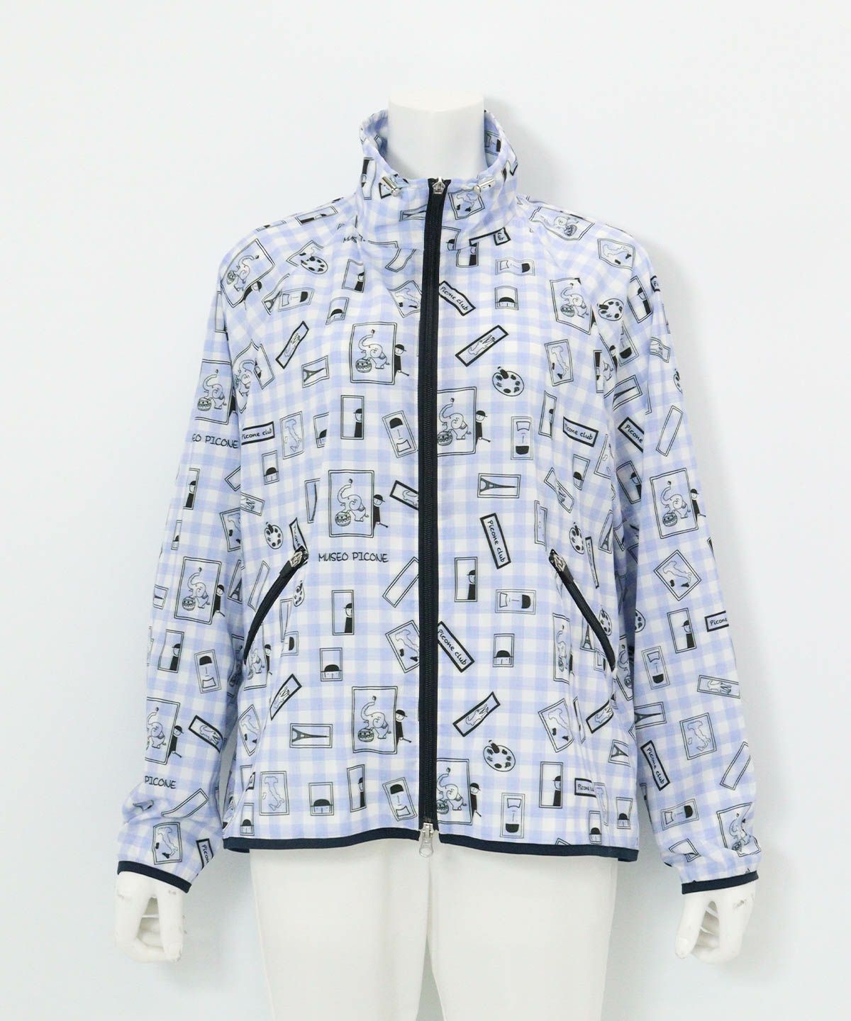 ギンガム総柄撥水ブルゾン|ピッコーネクラブ - ゴルフウェアや婦人服通販
