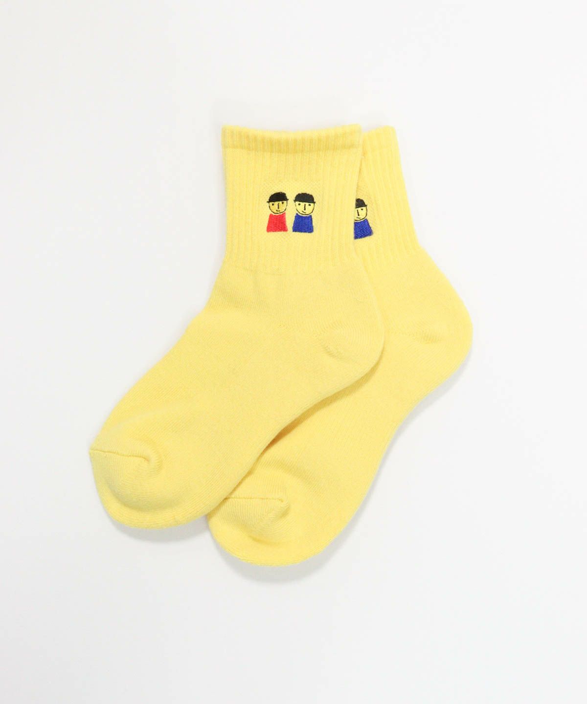 ピコ刺繍リブソックス（イエロー）