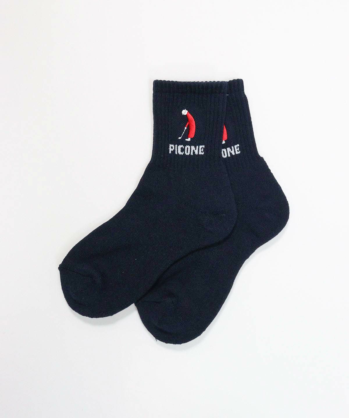 ゴルフピコ刺繍リブソックス（ネイビー）