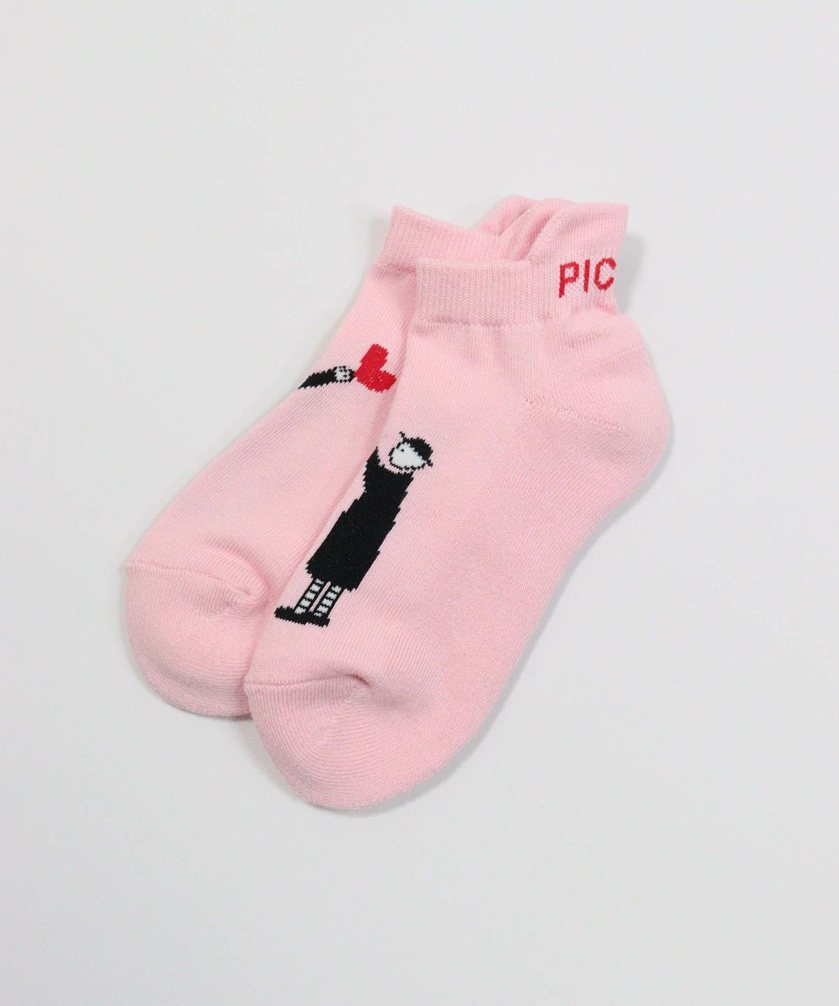 ピコイラストくるぶしソックス（ピンク）
