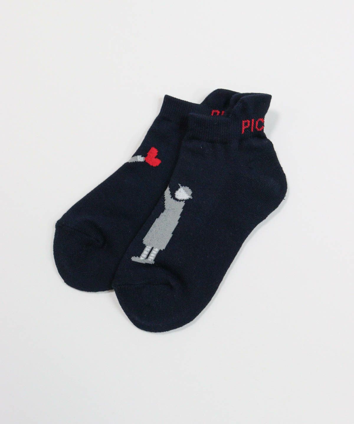 ピコイラストくるぶしソックス（ネイビー）