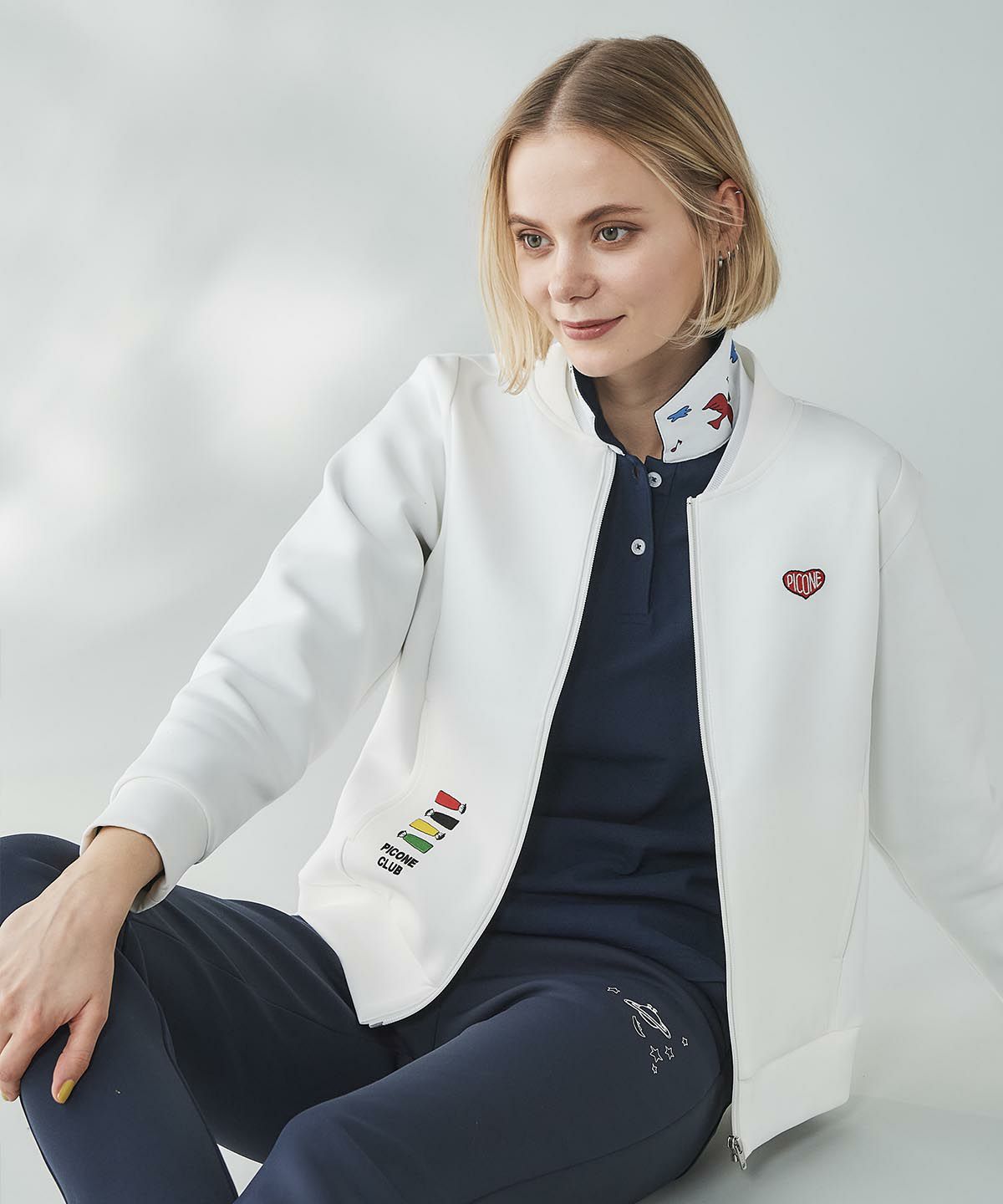 ポイント刺繍ダンボールブルゾン|ピッコーネクラブ - ゴルフウェアや