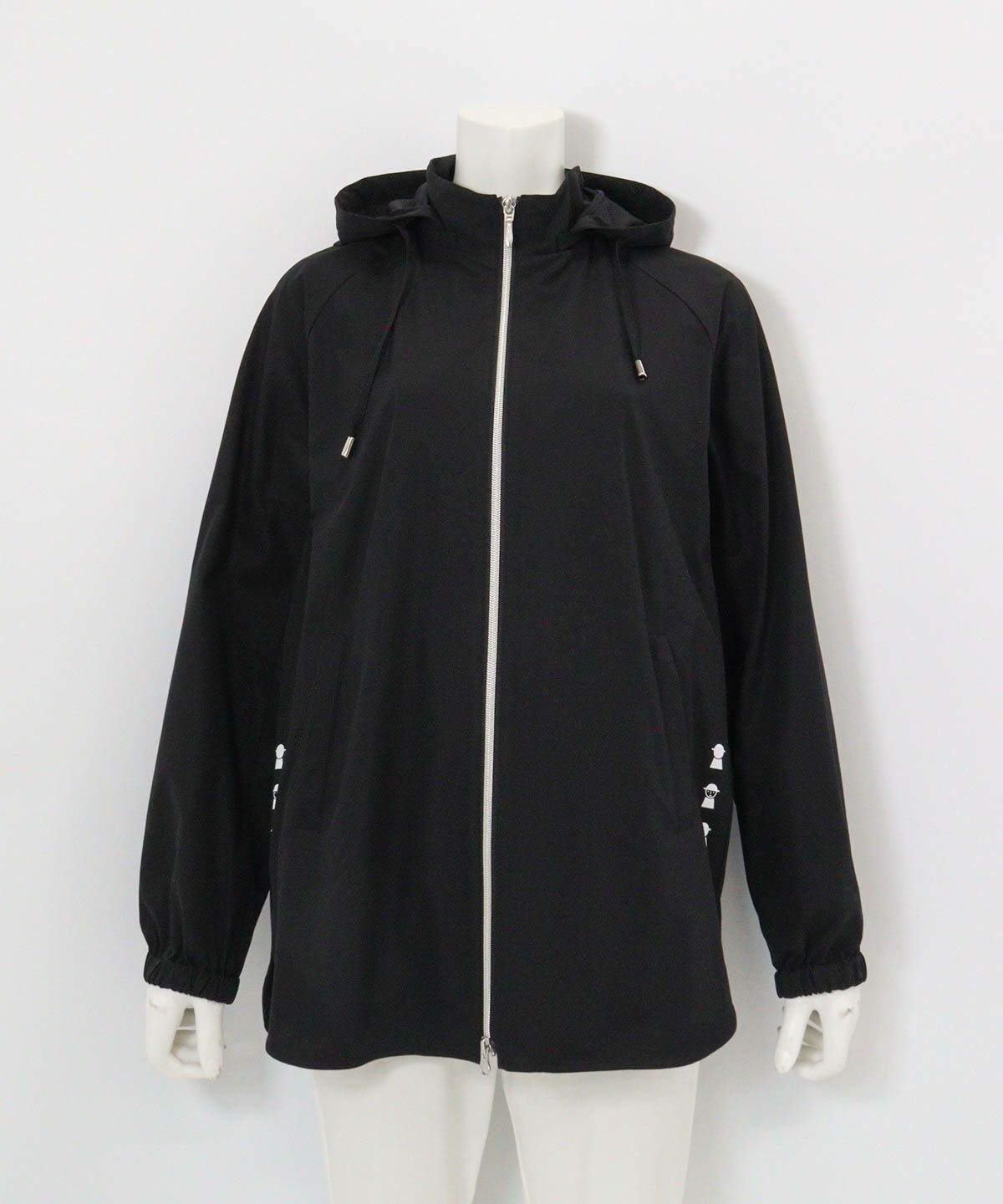 UV撥水フード付ジップブルゾン（ブラック）