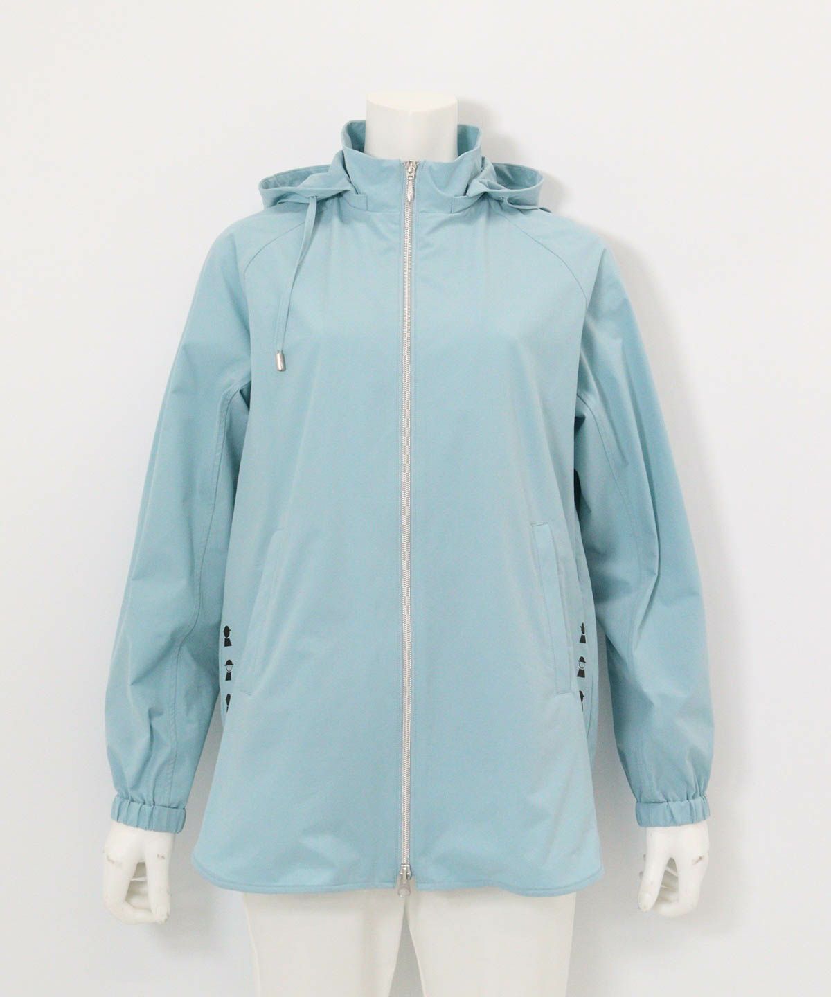 UV撥水フード付ジップブルゾン（ライトブルー）