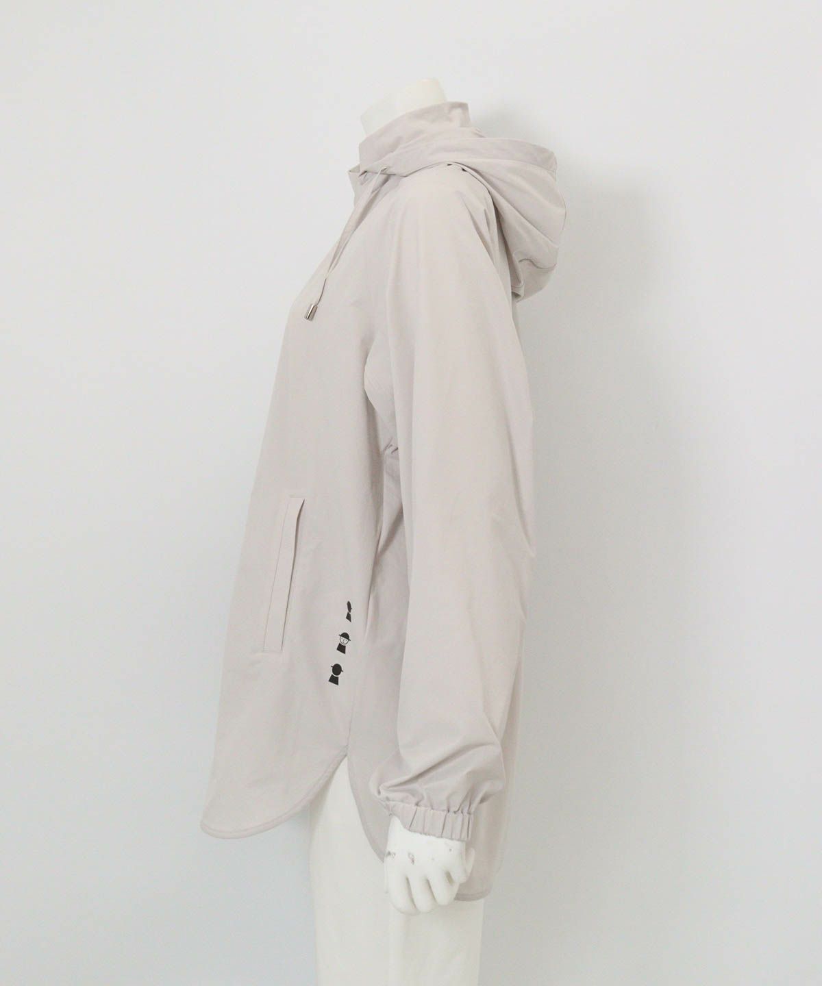 UV撥水フード付ジップブルゾン横（ライトグレー）