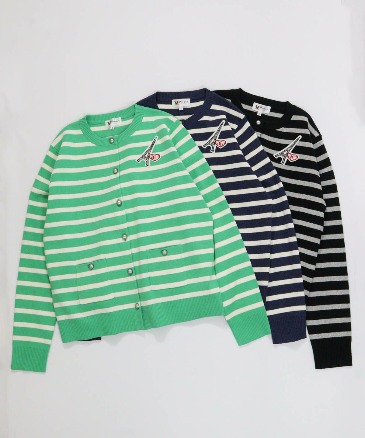 コットン混ボーダーニットカーディガン|ピッコーネクラブ - ゴルフ