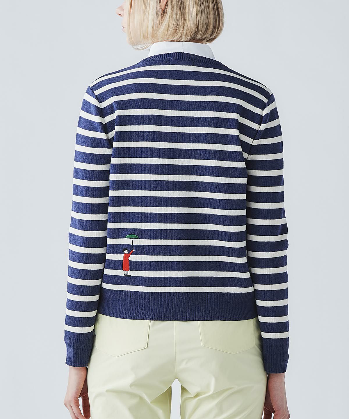 コットン混ボーダーニットカーディガン|ピッコーネクラブ - ゴルフ