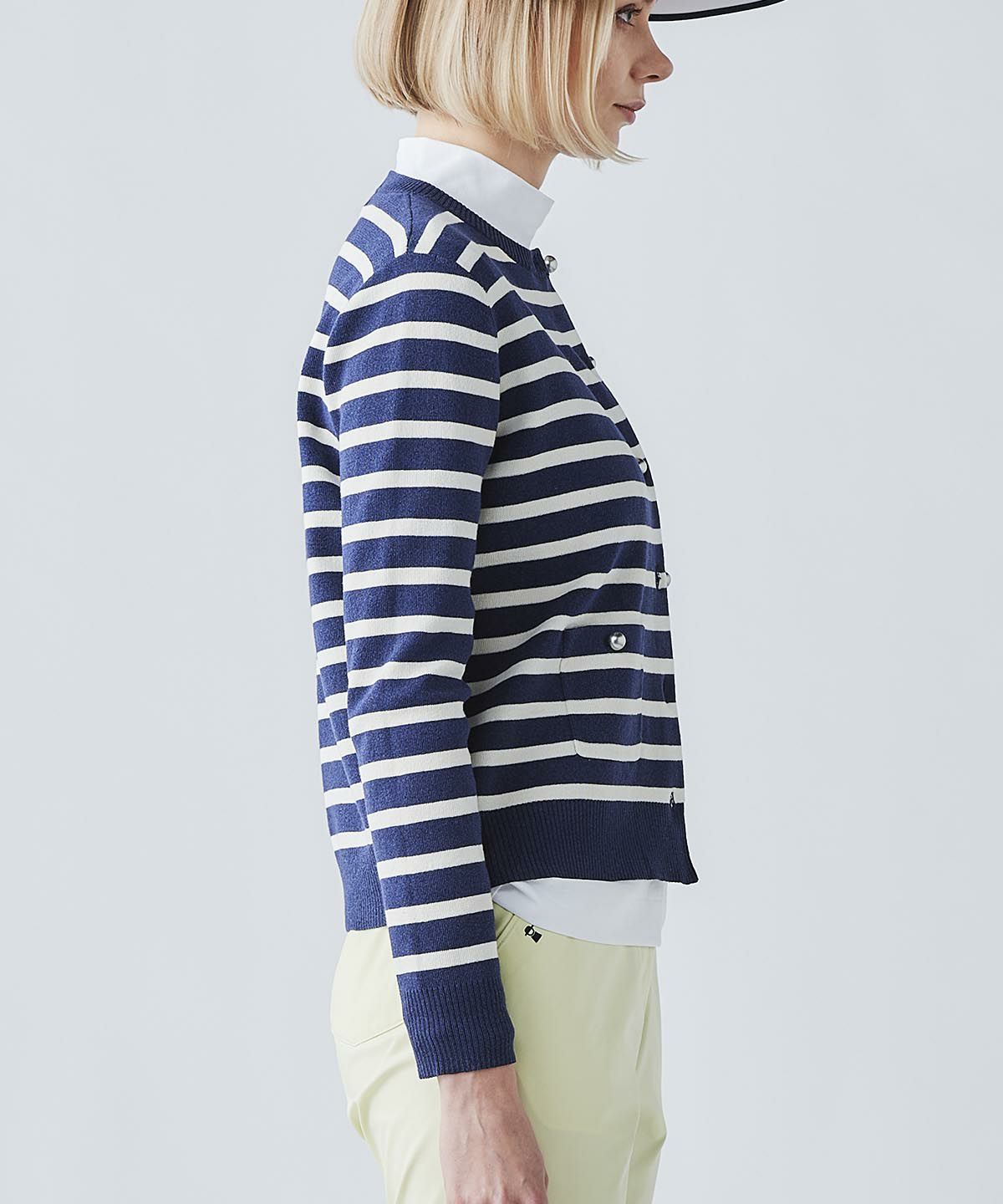 コットン混ボーダーニットカーディガン|ピッコーネクラブ - ゴルフ