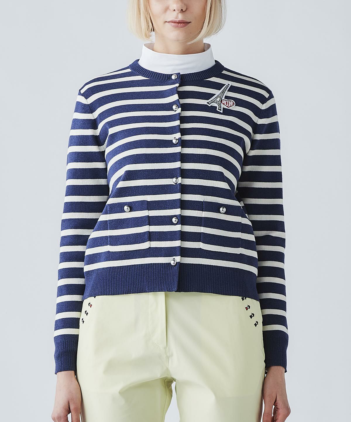 コットン混ボーダーニットカーディガン|ピッコーネクラブ - ゴルフ