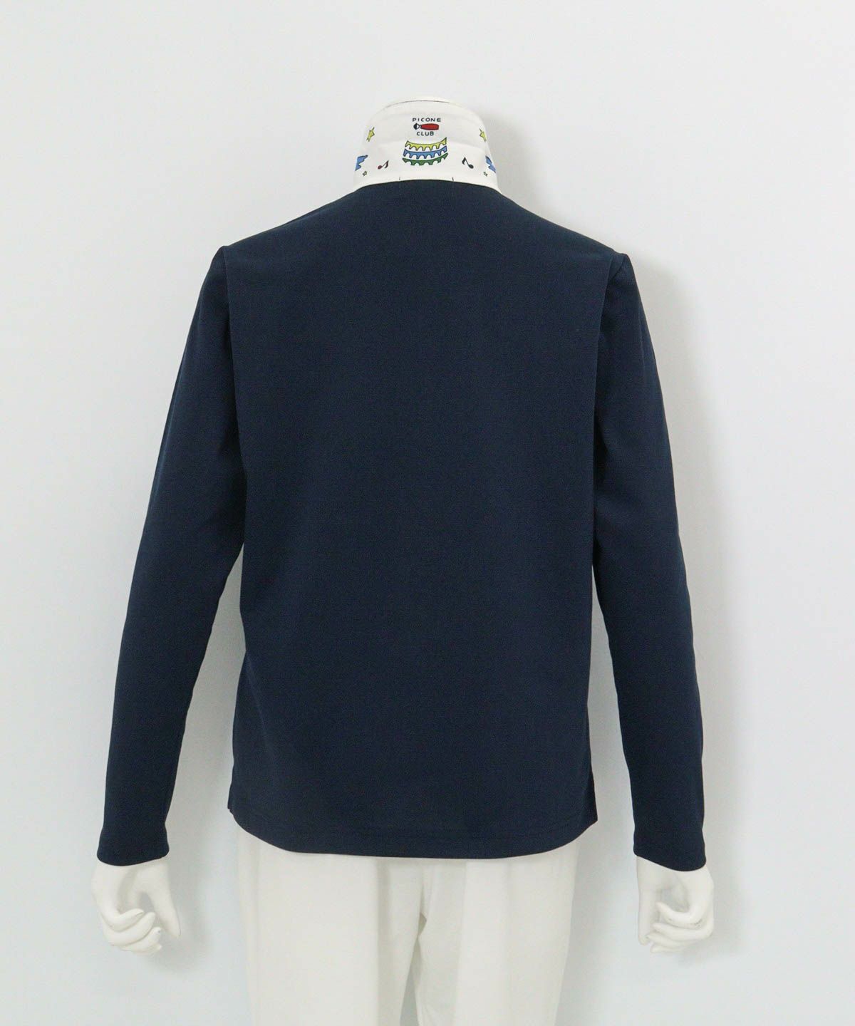 襟裏プリントUV速乾長袖ポロシャツ|ピッコーネクラブ - ゴルフウェアや