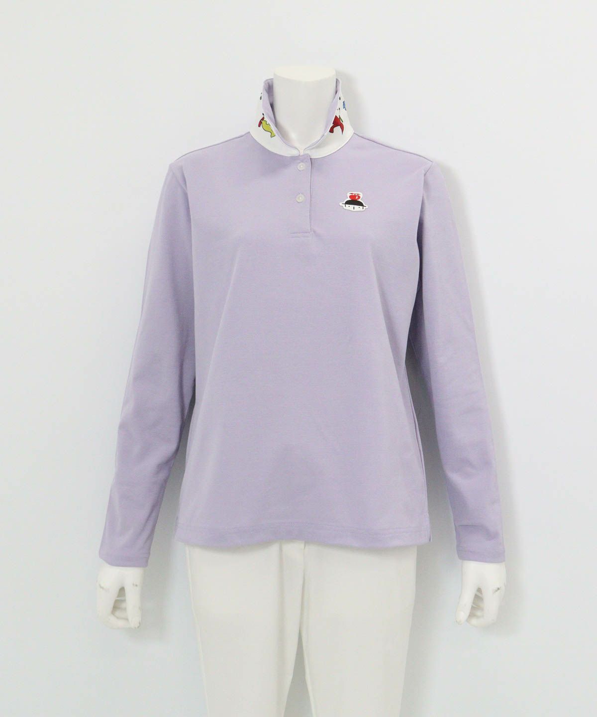 襟裏プリントUV速乾長袖ポロシャツ|ピッコーネクラブ - ゴルフウェアや