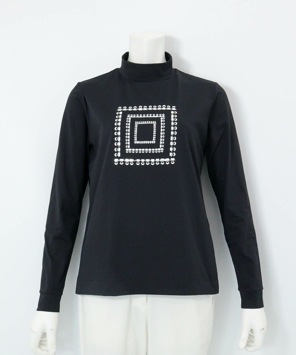 UV速乾ピコスクエア柄プルオーバー（ブラック）
