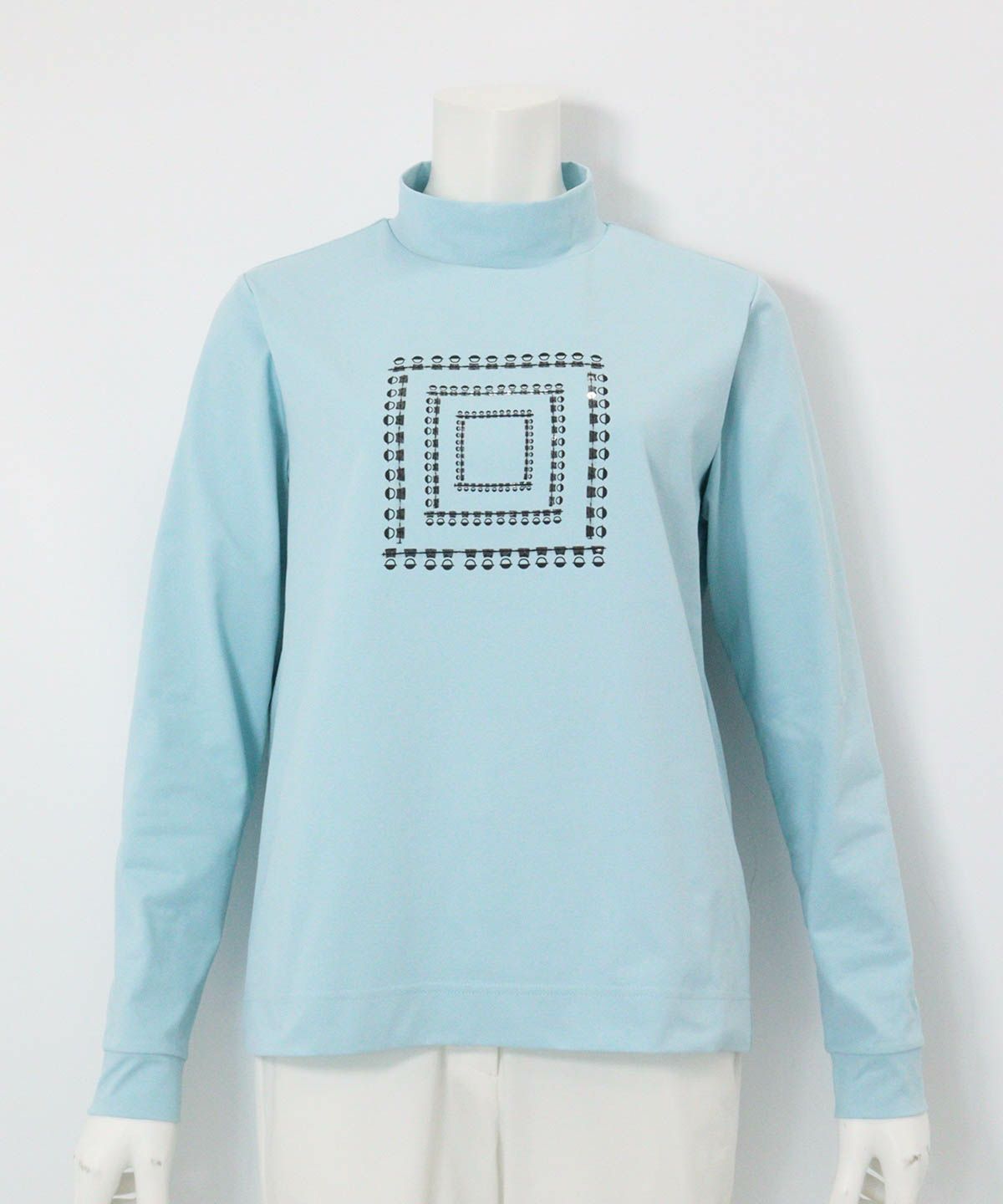 UV速乾ピコスクエア柄プルオーバー（ライトブルー）