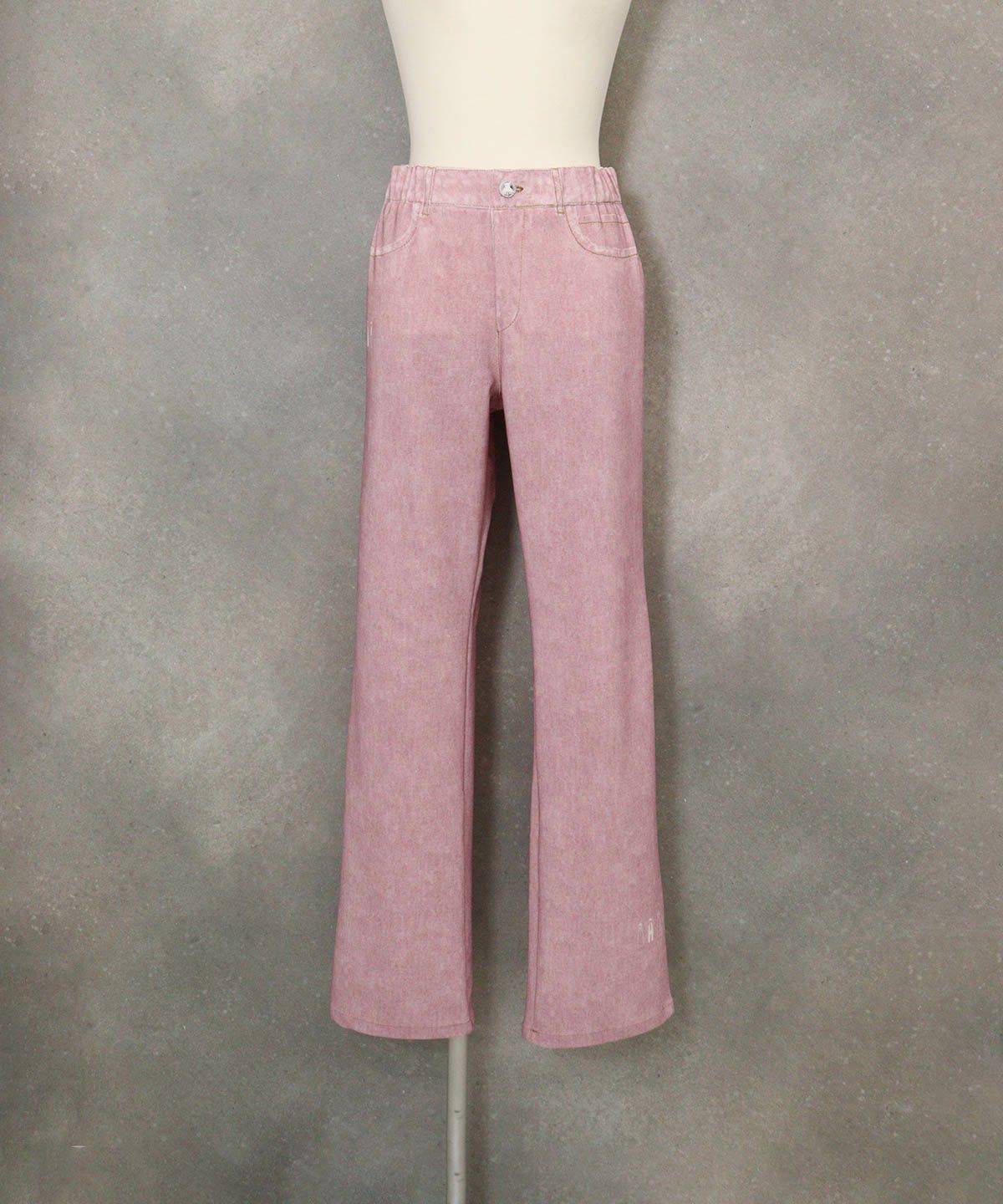 デニム風プリントイージーパンツ