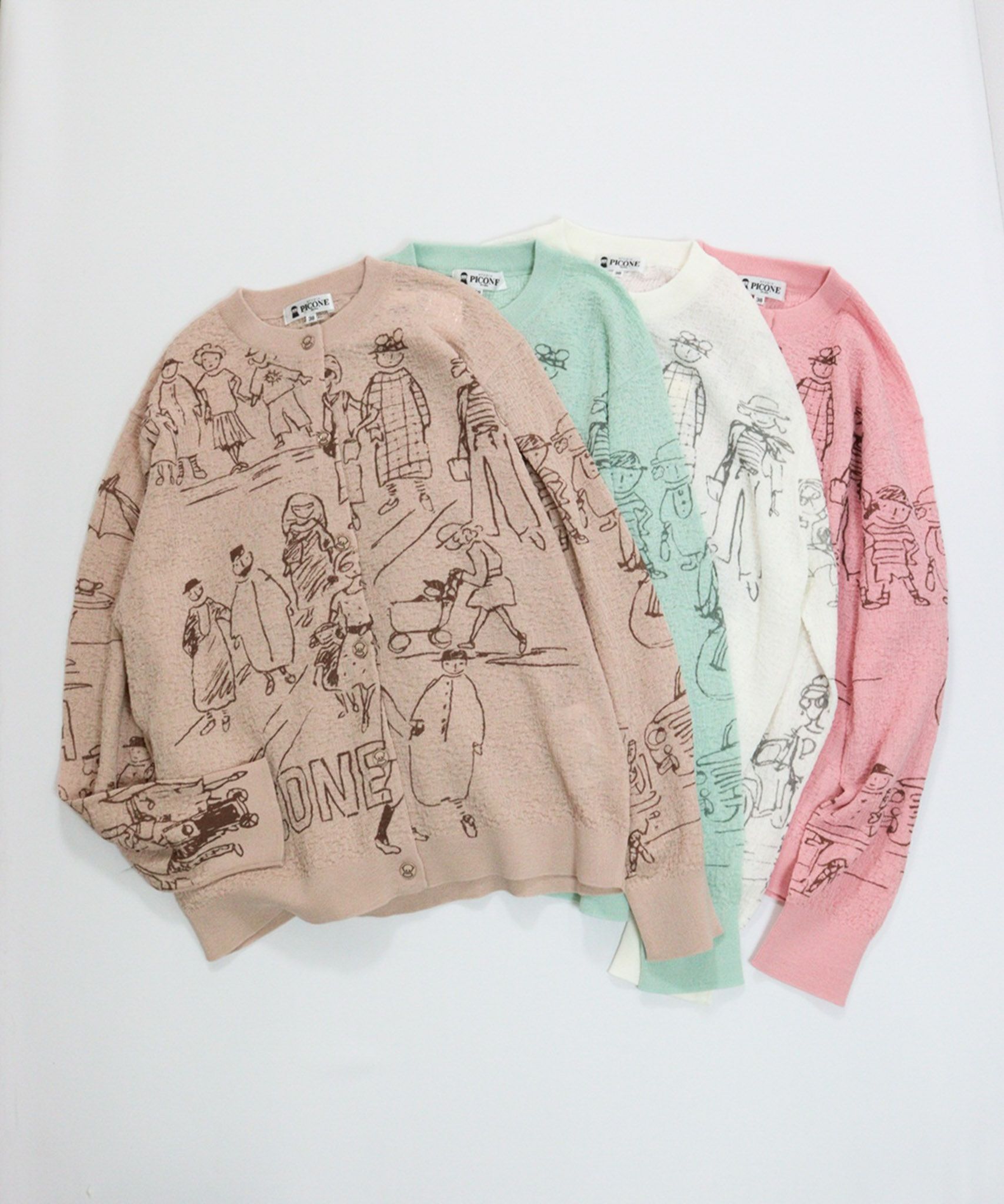 コットン混イラストニットカーディガン|スタジオピッコーネ - ゴルフ