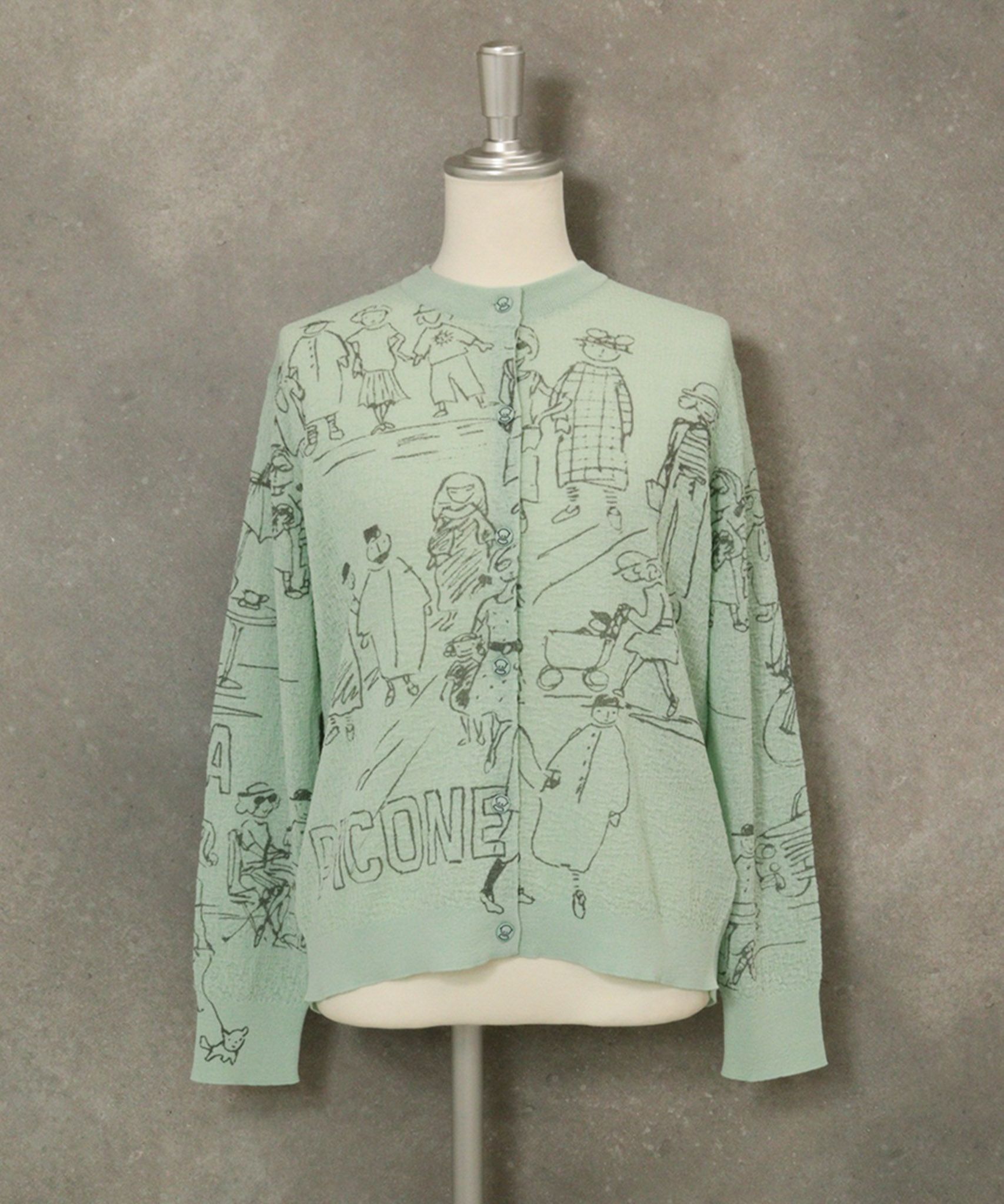 コットン混イラストニットカーディガン|スタジオピッコーネ - ゴルフ