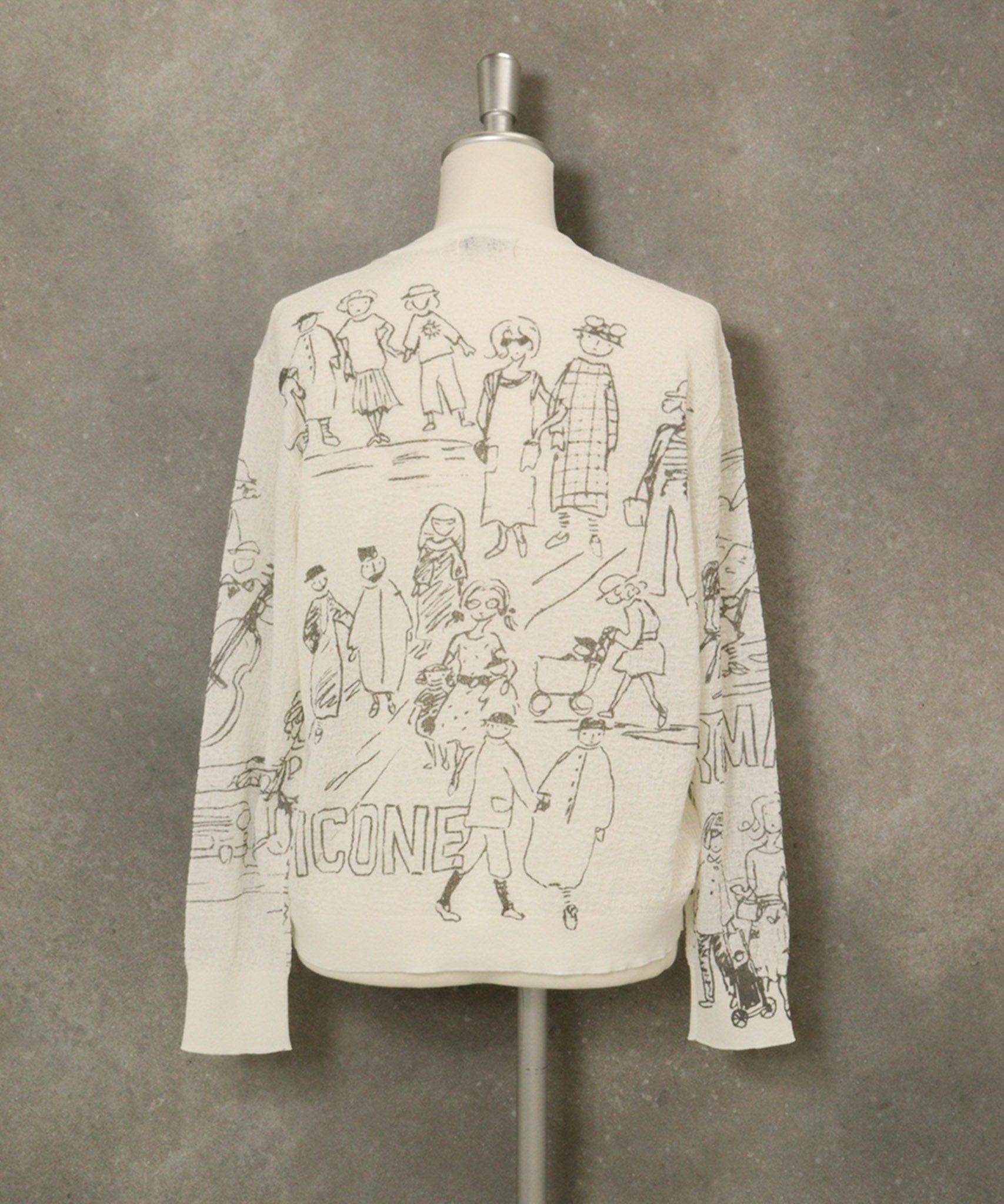 新品　PICONE アイボリー　カーディガン コットン混イラストニットカーディガン|スタジオピッコーネ - ゴルフ