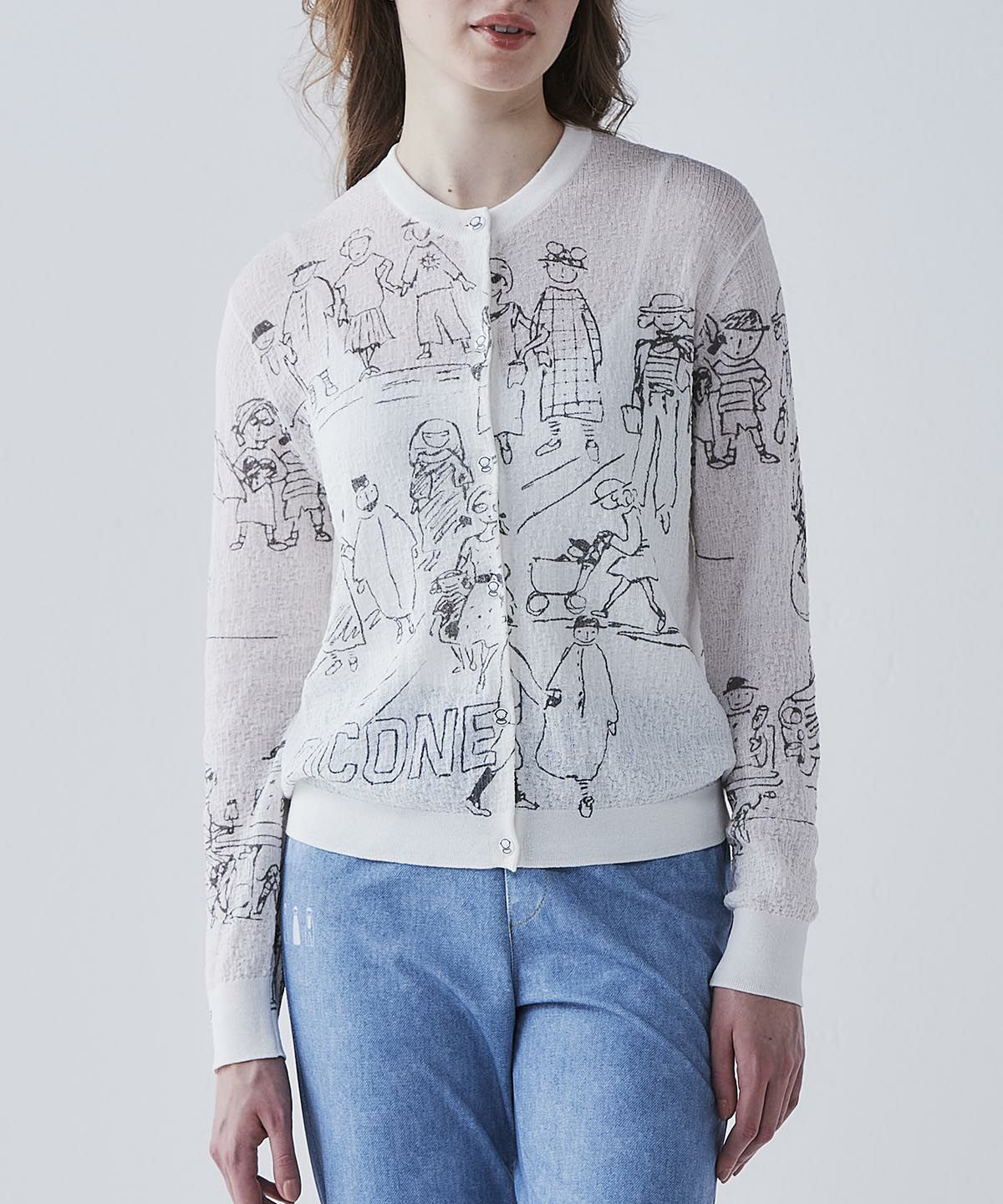 コットン混イラストニットカーディガン|スタジオピッコーネ - ゴルフ