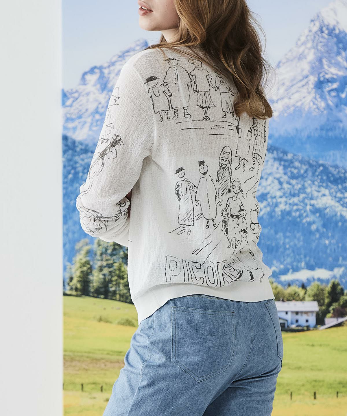 コットン混イラストニットカーディガン|スタジオピッコーネ - ゴルフ