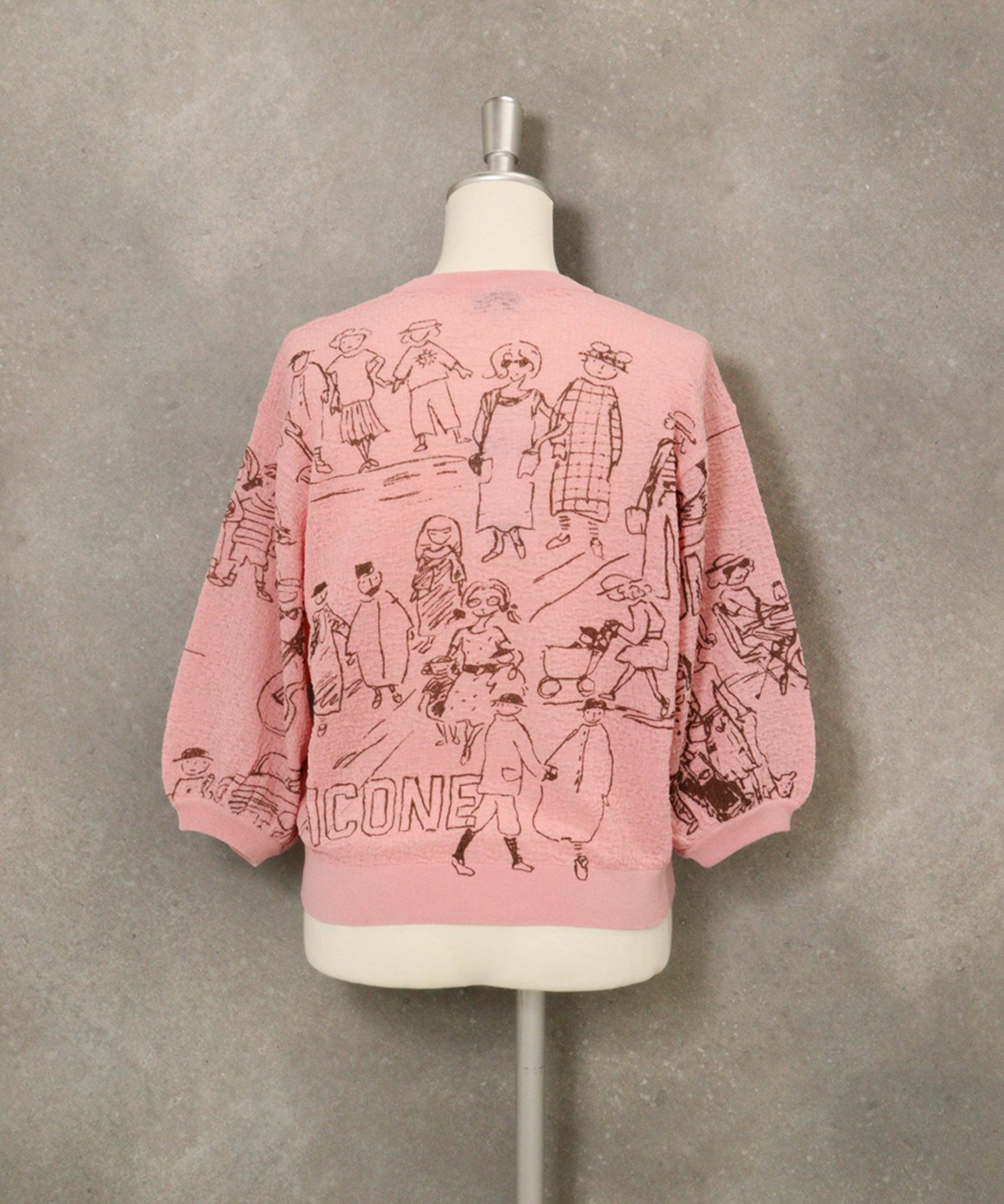 コットン混七分袖イラストニット|スタジオピッコーネ - ゴルフウェアや