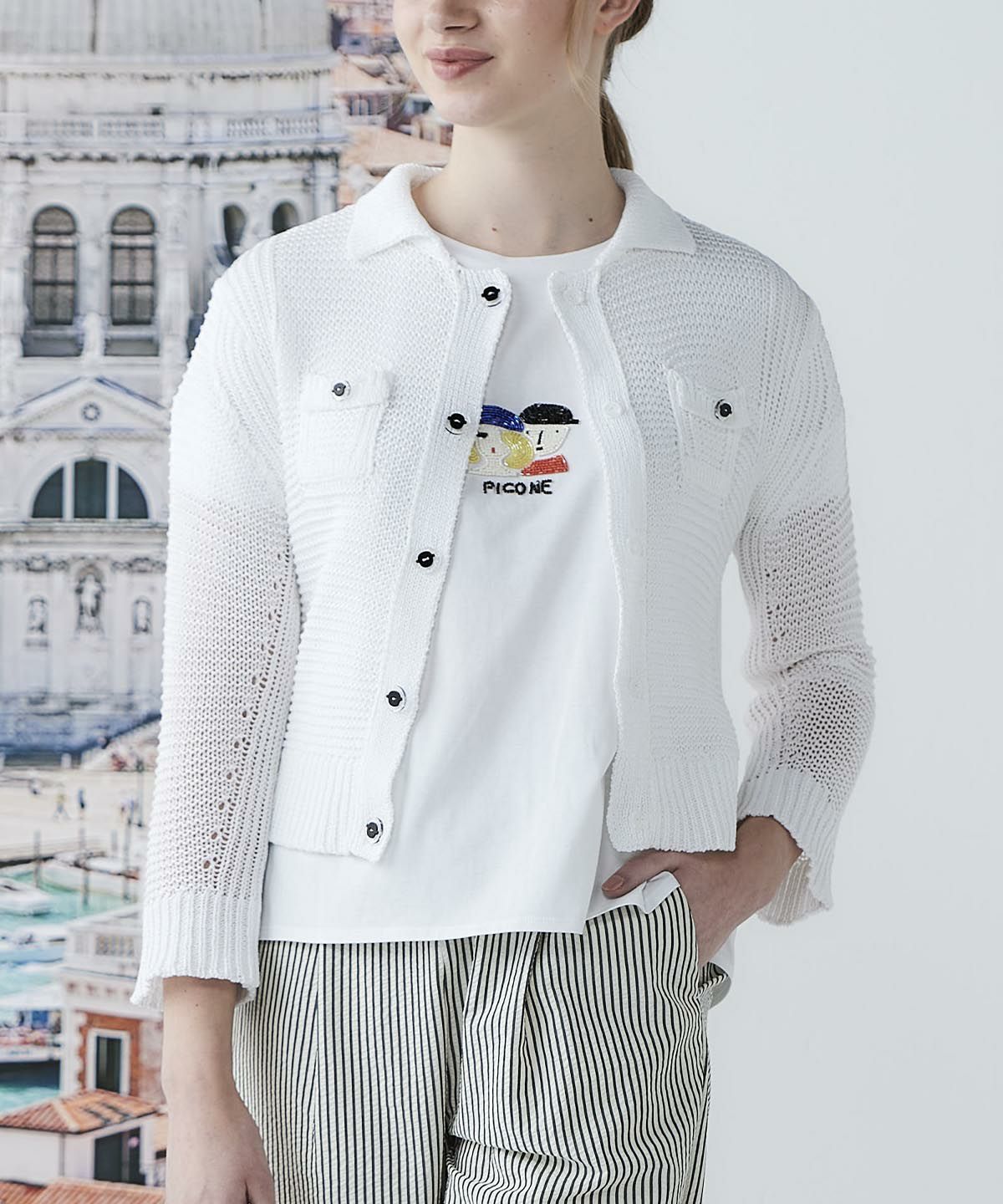 ビーズ刺繍UV冷感プルオーバー|スタジオピッコーネ - ゴルフウェアや